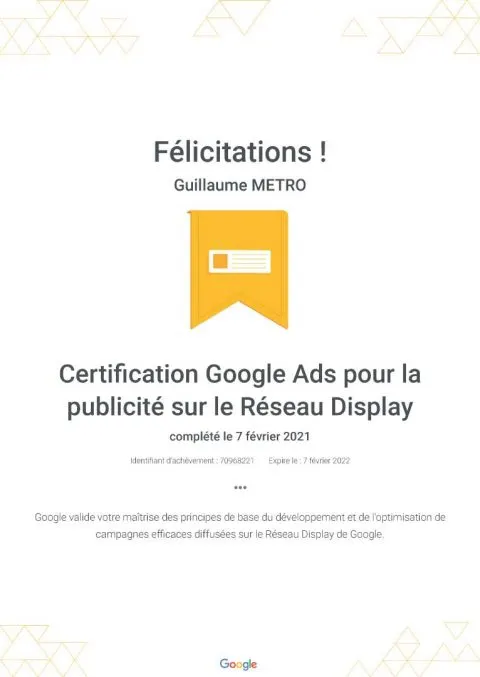 Google Ads Display — certifié Google